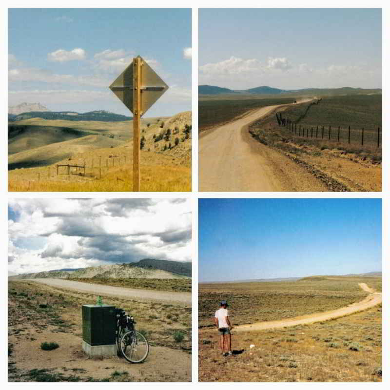 Via dirt roads doorkruis je de VS van noord naar zuid (of omgekeerd) Collage van de mtb route Great Divide